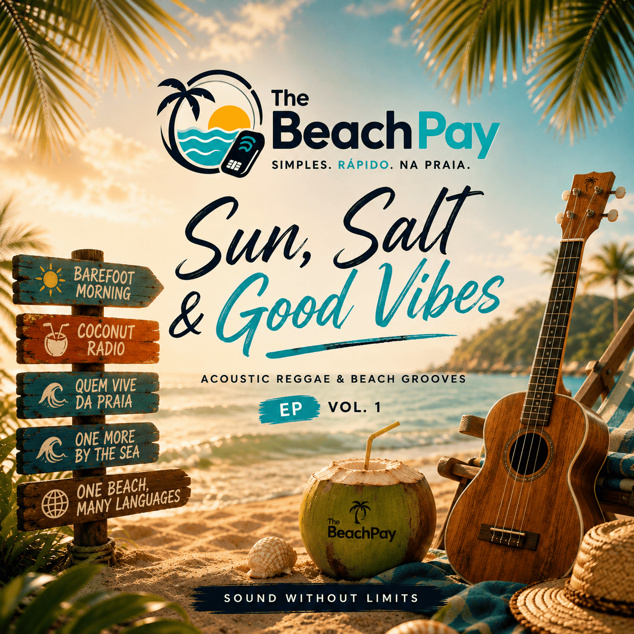 Capa do EP Sun, Salt & Good Vibes — The Beach Pay Sessions Vol. 1
